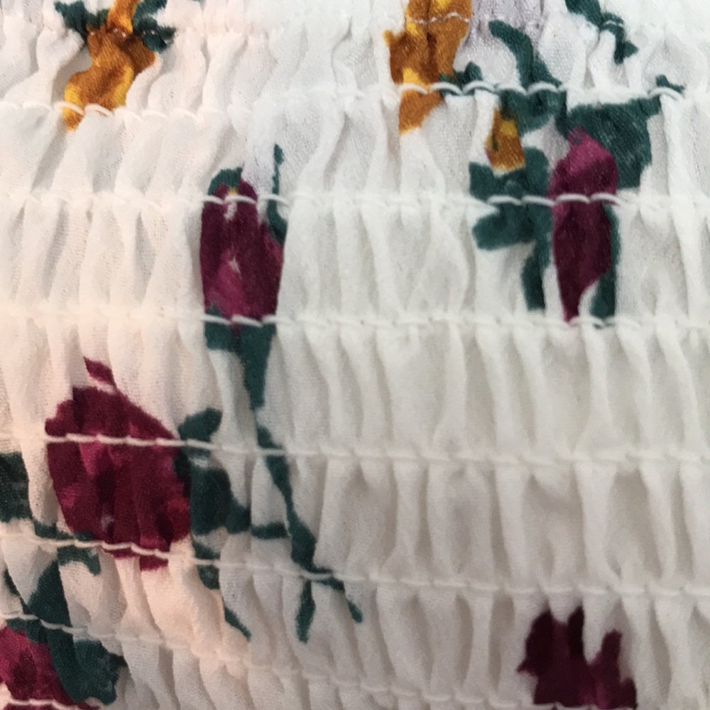 Leith White Floral Halter Tie-Front Crop Top sz M - Picture 7 of 7